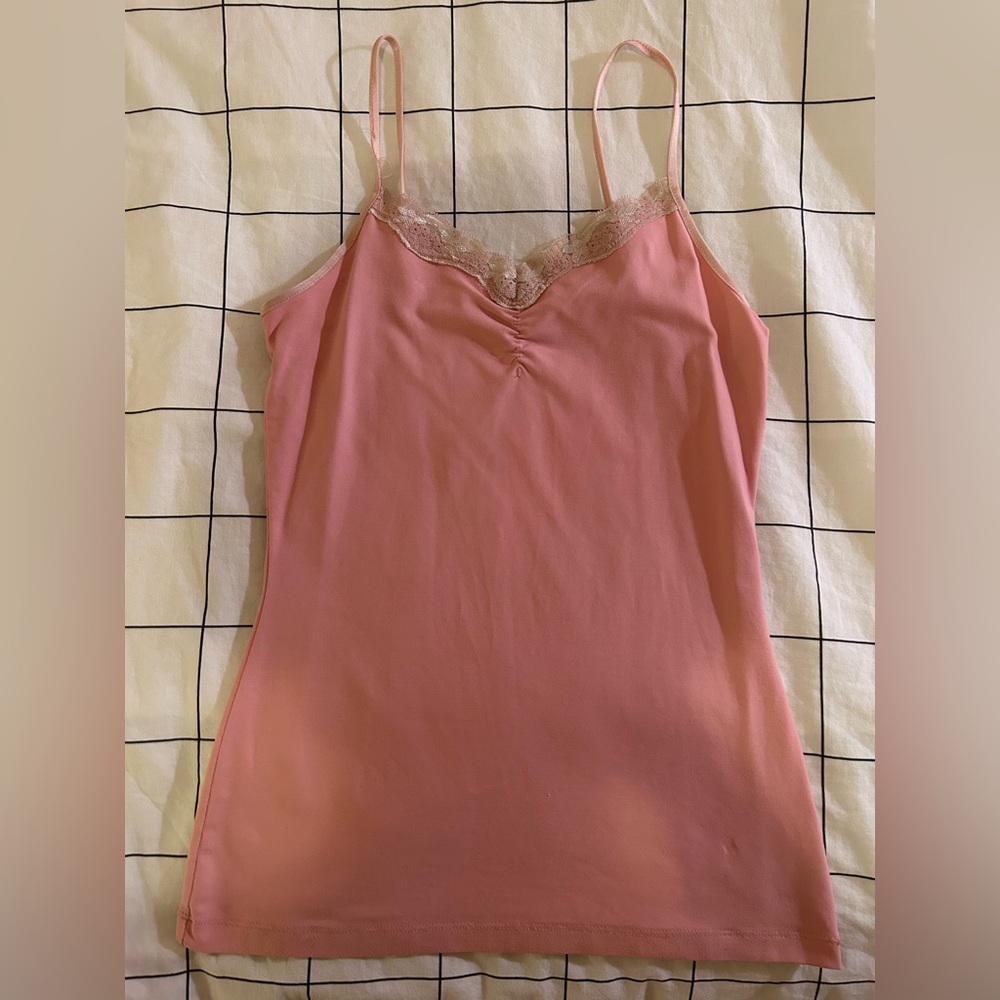 RW&CO. Pink Cami with Lace Detail